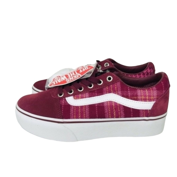 Vans Ward Platform Plaid Mix Houndstooth Sneakers - Picture 3 of 6